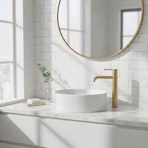 Baterie inalta pentru baie Rea Spot Brush Gold High - Img 4