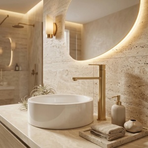 Baterie inalta pentru lavoar Rea Arcos Brush Gold - Img 6