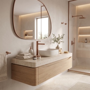 Baterie inalta pentru lavoar Rea Grace brush copper - Img 2