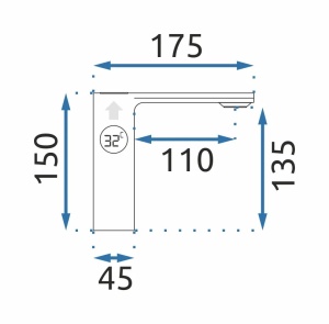 Baterie Lavoar cu Afisaj Led Pentru Temperatura Apei, REA MILS, Montaj Pe Blat, Capat Fix, Monocomanda, Inaltime 15 Cm, Crom - Img 6