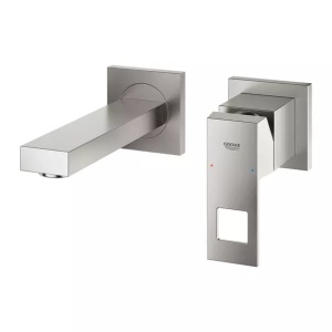 Baterie lavoar incastrata Grohe Eurocube S crom periat Supersteel fara corp ingropat - Img 2