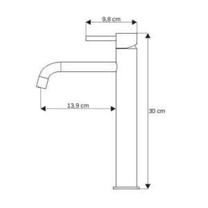 Baterie lavoar PRO COSTA HIGH Chrome, Montaj pe blat, inaltime 30 cm, finisaj Crom - Img 4