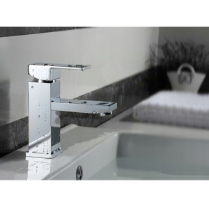 Baterie Lavoar PRO Quadro, Montaj Pe Chiuveta, Capat Fix, Inaltime 16.5 Cm, Finisaj Crom Lucios - Img 4