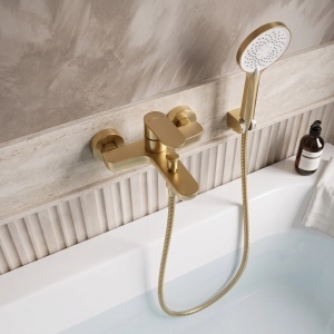 Baterie pentru cadă REA Logan Brush Gold - Img 5