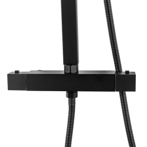 Baterie pentru dus neagra cu termostat si cu efect de ploaie T153B-BL - Img 10