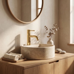Baterie pentru lavoar Rea Venti Gold Low - Img 5