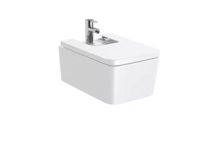 Bideu suspendat Roca Inspira Square alb 56 x 37 cm - Img 2