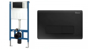 Buton H pentru cadru WC încastrat Black Mat - Img 4