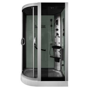 Cabina de dus cu hidromasaj alba MO-18218, montaj stanga, 120 x 85 x 215 cm