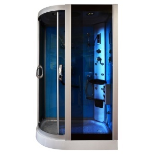 Cabina de dus cu hidromasaj albastra MO-18218, montaj stanga, 120 x 85 x 215 cm