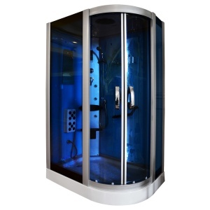 Cabina de dus cu hidromasaj albastra MO-18220, montaj dreapta, 120 x 85 x 215 cm - Img 2