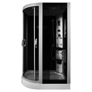 Cabina de dus cu hidromasaj neagra MO-18218, montaj stanga, 120 x 85 x 215 cm