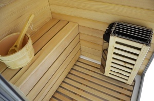 Cabina de dus cu hidromasaj si functie de sauna cu abur, sauna uscata 180 x 110 x 223 cm alb/lemn - Img 18