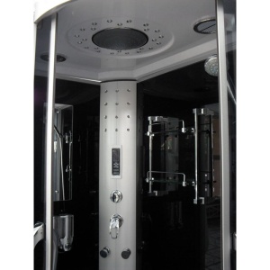Cabina de dus cu sauna si hidromasaj montaj dreapta alba cu rame cromate 120 x 85 x 225 cm - Img 6