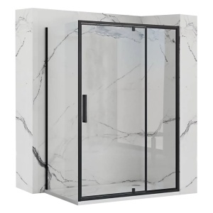 Cabina de dus cu usa pivotanta Rea Rapid Swing 120x100, Negru