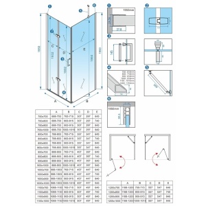 Cabina de dus din sticla securizata 6 mm cu rame cromate KZ20E 110 x 80 cm - Img 10