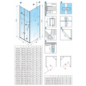 Cabina de dus din sticla securizata 6 mm cu rame negre KZ20F 120 x 90 cm - Img 10