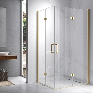 Cabina de dus dreptunghiulara din sticla securizata cu rame aurii KZ13B 110 x 90 cm - Img 8