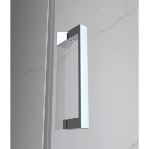Cabina de dus dreptunghiulara din sticla securizata cu rame cromate si cadita neagra antialunecare KZ12B-SXL03C 100 x 80 cm - Img 9