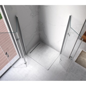 Cabina de dus dreptunghiulara din sticla securizata cu rame cromate si cadita neagra antialunecare KZ12B-SXL03C 100 x 80 cm - Img 19