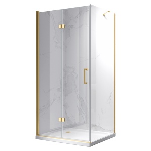 Cabina de dus dreptunghiulara din sticla securizata si rame aurii KZ20D 100 x 90 cm