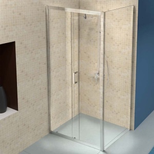 Cabina de dus dreptunghiulara din sticla securizata si rame cromate KZ103 90 x 80 cm - Img 9