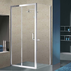 Cabina de dus dreptunghiulara dins ticla securizata cu rame cromata si cadita alba inclusa KZ103C-ST03C 120 x 80 cm - Img 11