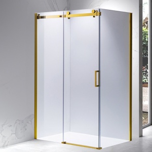 Cabina de dus dreptunghiulara KZ202B auriu 110 x 90 cm sticla 8 mm - Img 2