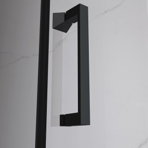 Cabina de dus patrata cu cadita KZ04C Riko negru mat 90 x 90 cm sticla 6 mm - Img 15