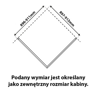Cabina de dus patrata cu cadita neagra KZ01C ST02B crom 90 x 90 cm sticla 6 mm - Img 6