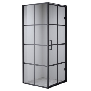 Cabina de dus patrata cu rama neagra si sticla transparenta BS10A 80 x 80 cm