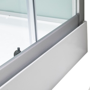 Cabina de dus patrata cu rame cromate si hidromasaj Lisa Brushed Chrome 90 x 90 cm - Img 13