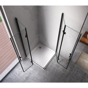 Cabina de dus patrata cu rame negre KZ208A 70 x 70 cm - Img 12