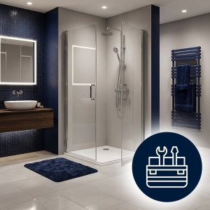 Cabina de dus patrata de colt KZ29 crom 100 x 100 cm sticla 6 mm - Img 11
