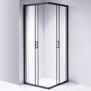 Cabina de dus patrata din sticla securizata 5mm cu rame negre BL30A 80 x 80 cm - Img 5