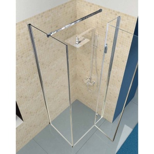 Cabina de dus patrata din sticla securizata cu rame cromate KZ1390A 80 x 80 cm - Img 13