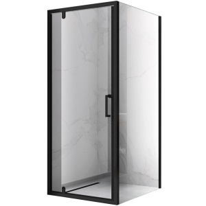 Cabina de dus patrata din sticla securizata cu rame negre KZ04A 70 x 70 cm