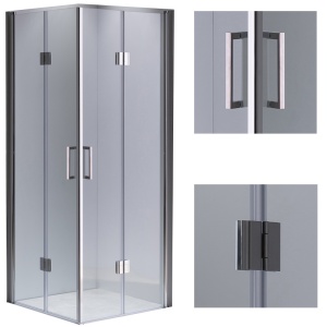 Cabina de dus patrata din sticla securizata rama cromata KZ1270A 70x70 cm - Img 12