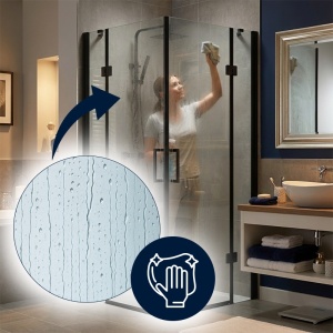 Cabina de dus patrata KZ25 negru mat 80 x 80 cm sticla 6 mm - Img 8