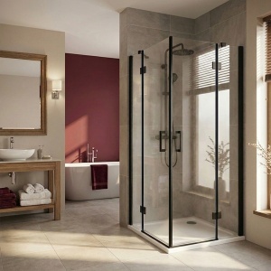 Cabina de dus patrata KZ25 negru mat 80 x 80 cm sticla 6 mm - Img 18