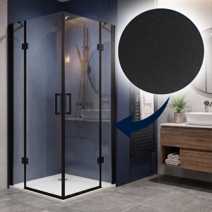 Cabina de dus patrata KZ25 negru mat 90 x 90 cm sticla 6 mm - Img 9