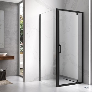 Cabina de dus patrata ZES-KZ04B-BL-80, 80 x 80cm, cu rame negru mat, sticla 6 mm - Img 6