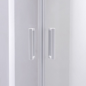 Cabina de dus pentagonal cu rame albe mat si cadita alba slim KZ94B/ST01B 90 x 90 cm - Img 9