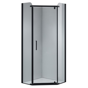 Cabina de dus pentagonala din sticla securizata si rame negre KZ91A 80 x 80cm