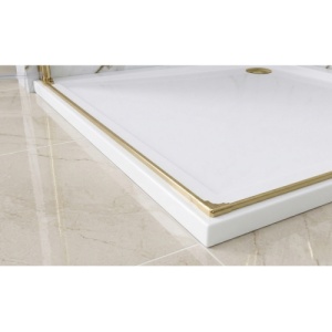 Cabina de dus pliabila Veldman Como Duo auriu periat 80 x 90 x 195 cm sticla 6 mm - Img 6