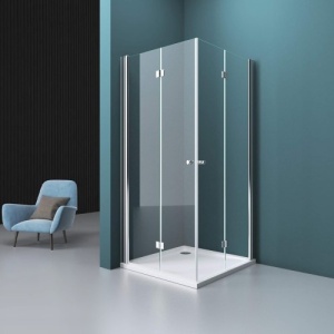 Cabina de dus pliabila Veldman Oslo Duo crom 70 x 110 cm sticla 6 mm - Img 4