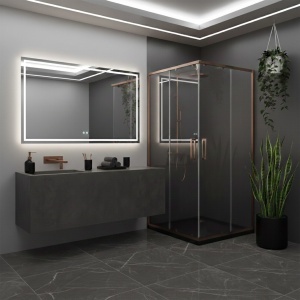 Cabina de dus Rea City 90x90 Brush Copper - Img 5