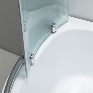 Cabina de dus semicirculara din sticla securizata cu cadita de dus inalta Maja 90 x 90 cm - Img 11