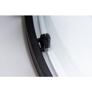 Cabina de dus semicirculara din sticla securizata si rame negre cu cadita alba inclusa BS01B/SXL01B 90 x 90 cm - Img 11