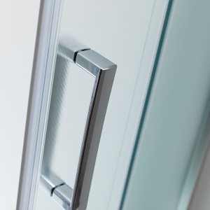 Cabina de dus semirotunda montaj dreapta din sticla securizata mata si rame cromate Maja 115 x 85 mm - Img 11